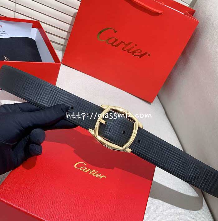 까르띠에 25 한정판 양면 3.5cm 소가죽 카프스킨 벨트 F1253