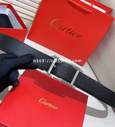 까르띠에 25 한정판 양면 3.5cm 소가죽 카프스킨 벨트 F1255