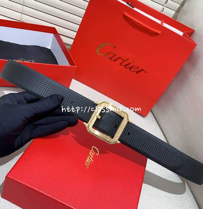 까르띠에 25 한정판 양면 3.5cm 소가죽 카프스킨 벨트 F1259