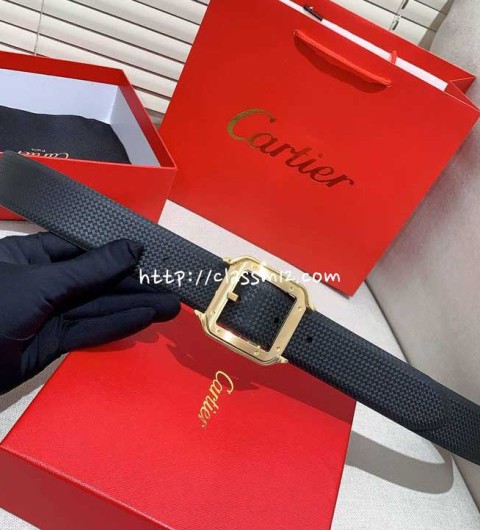 까르띠에 25 한정판 양면 3.5cm 소가죽 카프스킨 벨트 F1259