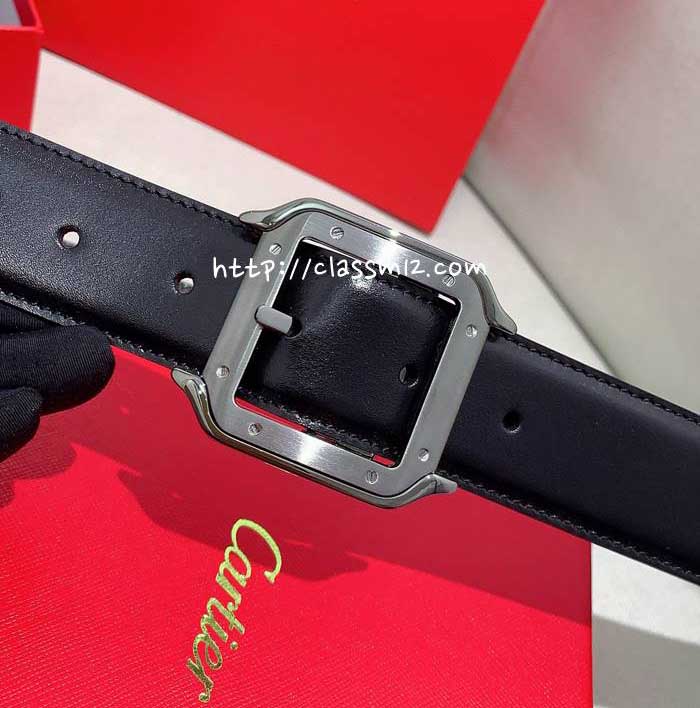 까르띠에 25 한정판 양면 3.5cm 소가죽 카프스킨 벨트 F1260