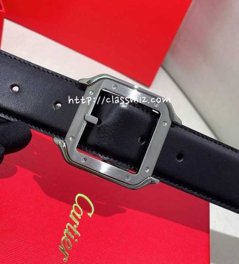 까르띠에 25 한정판 양면 3.5cm 소가죽 카프스킨 벨트 F1260