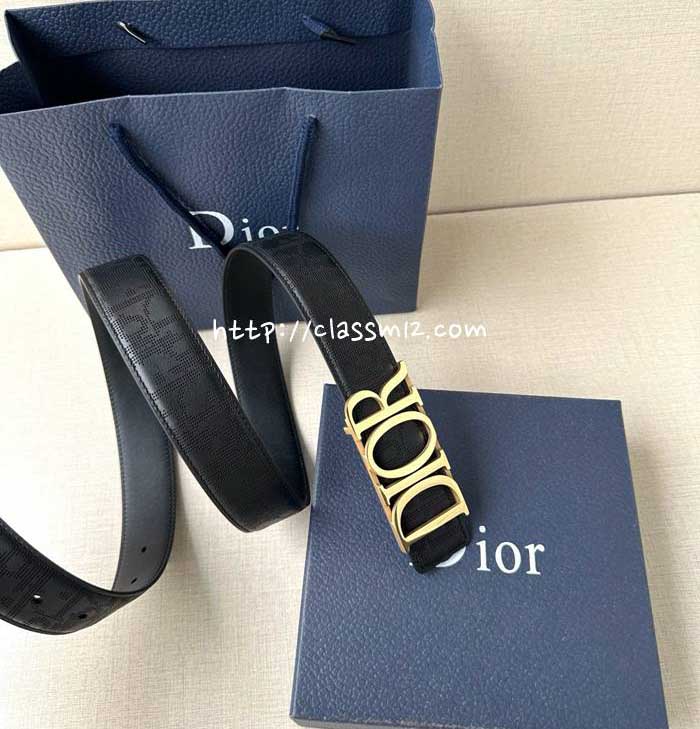 디올 25 한정판 D-Dream 소가죽 카프스킨 벨트 F1264