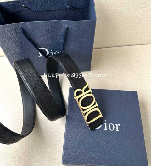 디올 25 한정판 D-Dream 소가죽 카프스킨 벨트 F1264