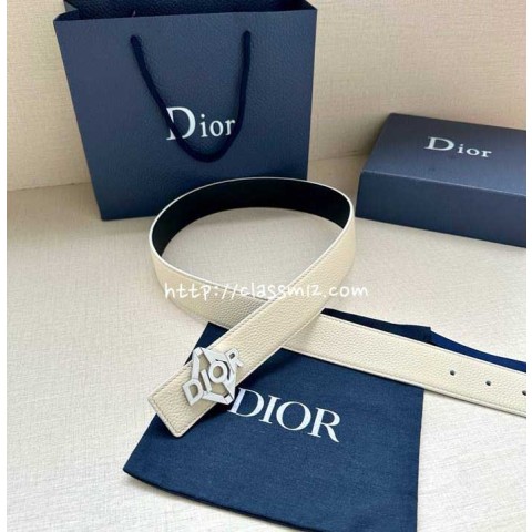 디올 25 한정판 양면 3.5cm 소가죽 카프스킨 벨트 F1269