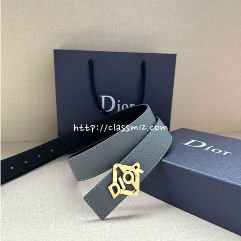 디올 25 한정판 양면 3.5cm 소가죽 카프스킨 벨트 F1270