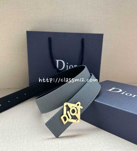 디올 25 한정판 양면 3.5cm 소가죽 카프스킨 벨트 F1270