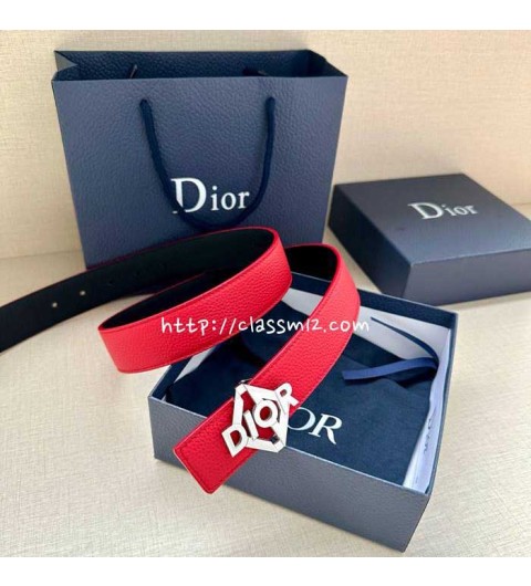 디올 25 한정판 양면 3.5cm 소가죽 카프스킨 벨트 F1271