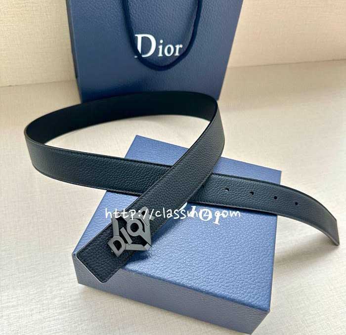 디올 25 한정판 양면 3.5cm 소가죽 카프스킨 벨트 F1272