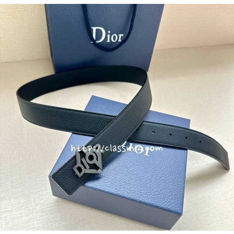 디올 25 한정판 양면 3.5cm 소가죽 카프스킨 벨트 F1272
