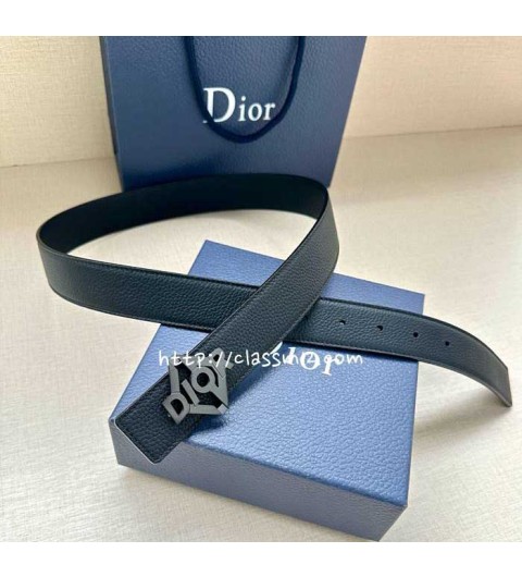 디올 25 한정판 양면 3.5cm 소가죽 카프스킨 벨트 F1272