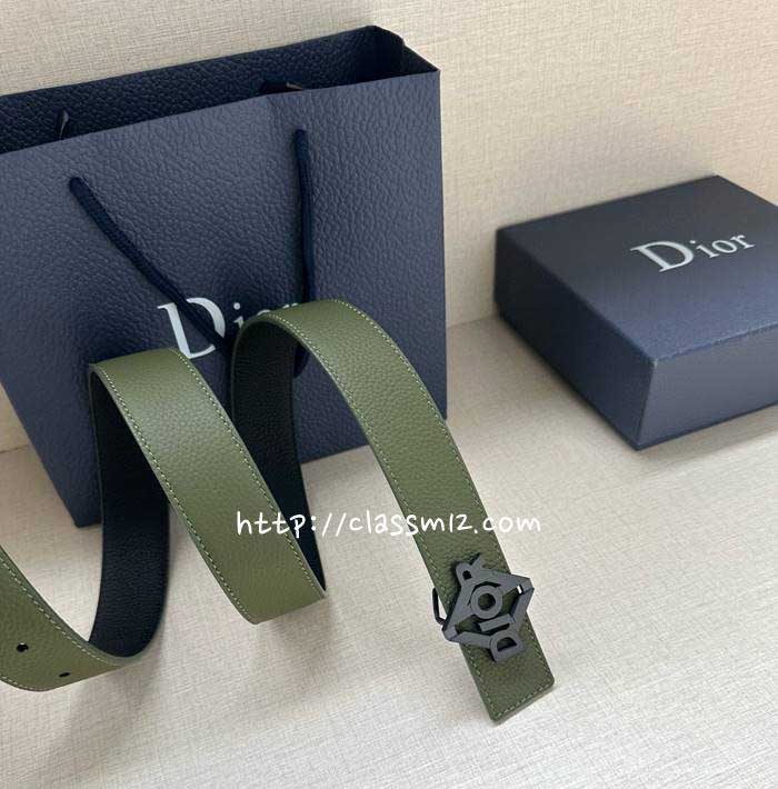 디올 25 한정판 양면 3.5cm 소가죽 카프스킨 벨트 F1273