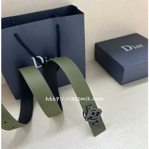 디올 25 한정판 양면 3.5cm 소가죽 카프스킨 벨트 F1273