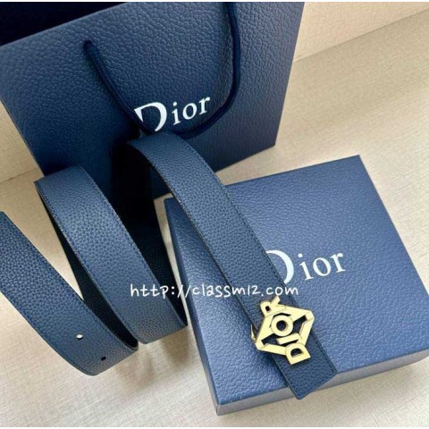 디올 25 한정판 양면 3.5cm 소가죽 카프스킨 벨트 F1274