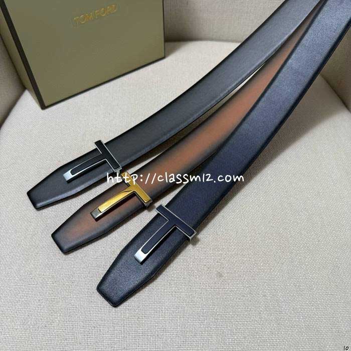 톰포드 25 한정판 양면 3.8cm 소가죽 카프스킨 벨트 F1275