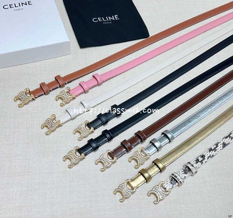 셀린느 25 한정판 1.8cm 소가죽 카프스킨 벨트 F1277