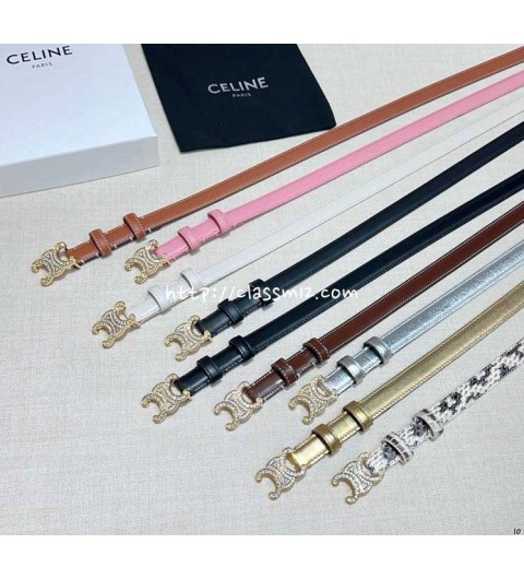 셀린느 25 한정판 1.8cm 소가죽 카프스킨 벨트 F1277