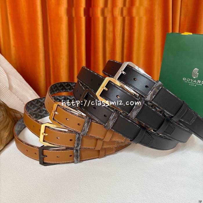 고야드 25 한정판 소가죽 카프스킨 벨트 F1284