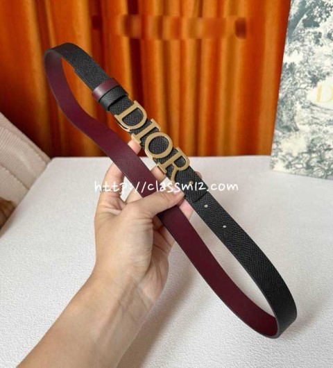 디올 25 한정판 양면 2.0cm 소가죽 카프스킨 벨트 F1285