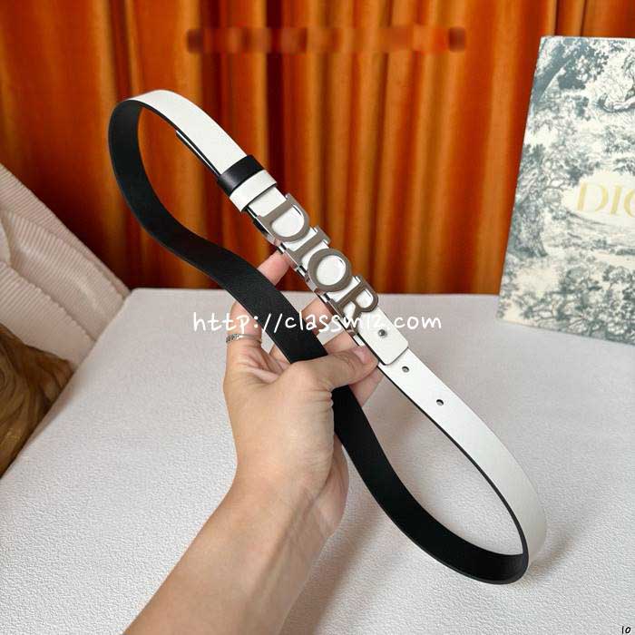 디올 25 한정판 양면 2.0cm 소가죽 카프스킨 벨트 F1287