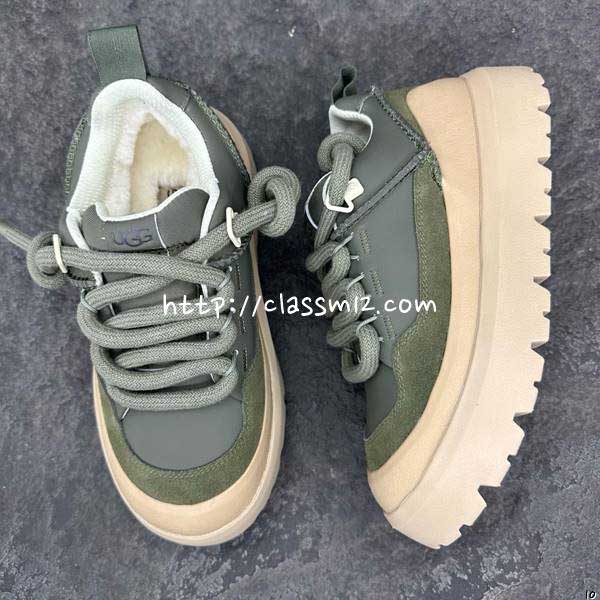 UGG 25 한정판 남여공용 M Heritage Utility Sneaker 소가죽 카프스킨 신발 B5369
