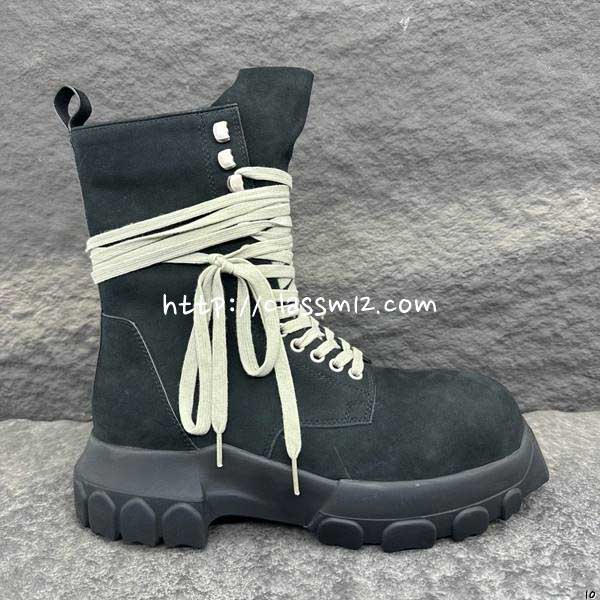 릭오웬스 25 한정판 BEATLE BOZO 소가죽 카프스킨 부츠 B5370