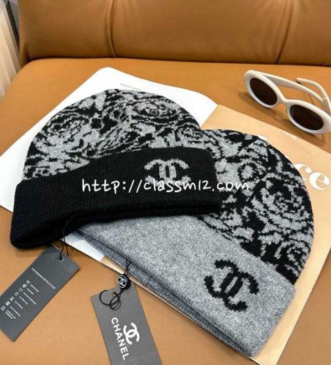 샤넬 25 한정판 양털 비니 모자 D3306