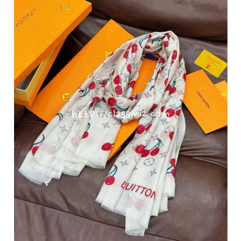 루이비통 25 한정판 TM Monogram Cerise 스카프 D3315