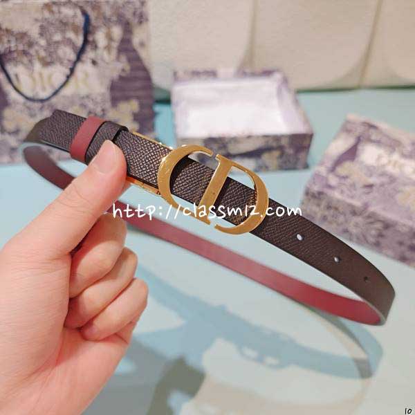 디올 25 한정판 양면 2.0cm 소가죽 카프스킨 벨트 F1291