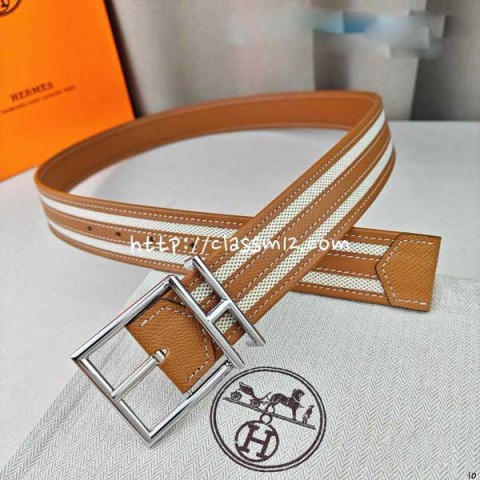 에르메스 25 한정판 양면 3.8cm 소가죽 카프스킨 벨트 F1294