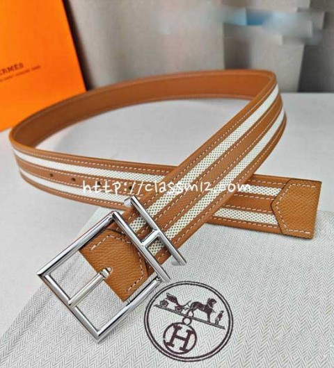 에르메스 25 한정판 양면 3.8cm 소가죽 카프스킨 벨트 F1294