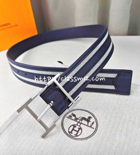 에르메스 25 한정판 양면 3.8cm 소가죽 카프스킨 벨트 F1295