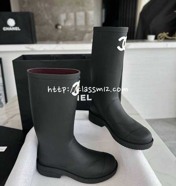 샤넬 25 한정판 여성 레인 부츠 B5383