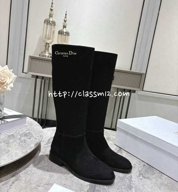 디올 25 한정판 여성 소가죽 카프스킨 부츠 B5403