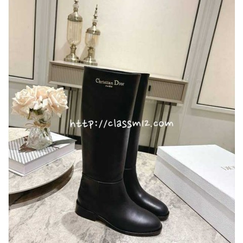 디올 25 한정판 여성 소가죽 카프스킨 부츠 B5404