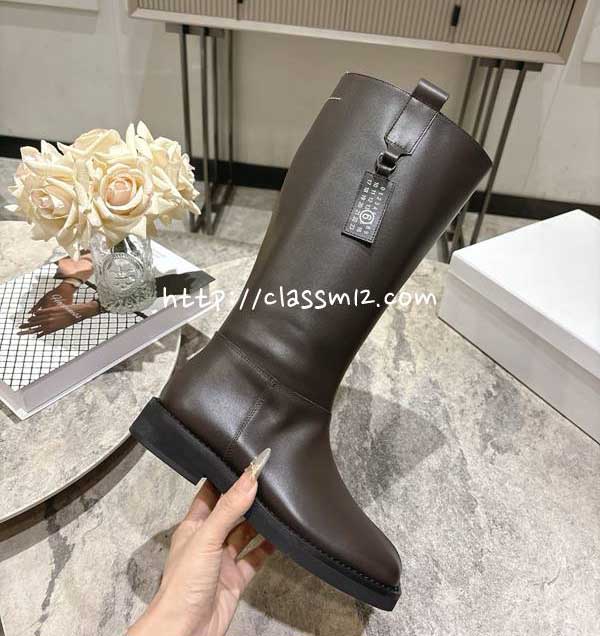 마르지엘라 25 한정판 여성 소가죽 카프스킨 부츠 B5406