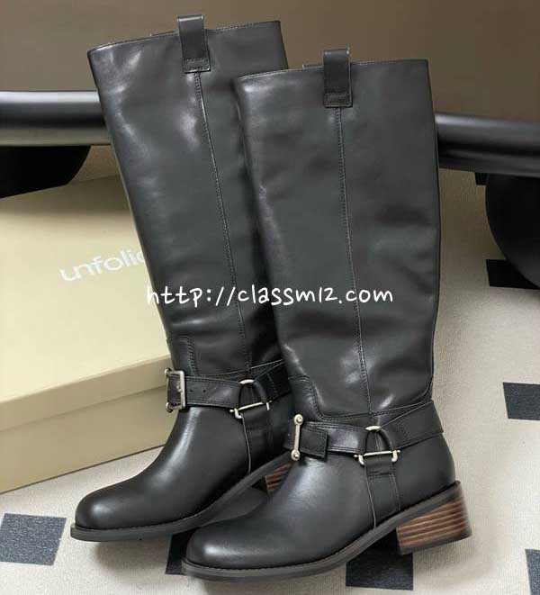 UNFOLIO 25 한정판 여성 소가죽 카프스킨 부츠 B5410