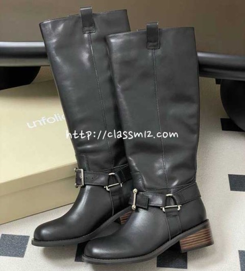 UNFOLIO 25 한정판 여성 소가죽 카프스킨 부츠 B5410