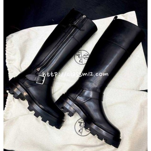 에르메스 25 한정판 여성 소가죽 카프스킨 부츠 B5422