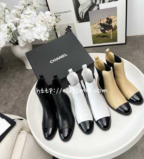 샤넬 25 한정판 4cm 여성 소가죽 카프스킨 하이 부츠 B5431