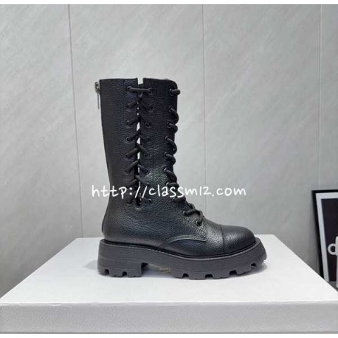 디올 25 한정판 여성 소가죽 카프스킨 부츠 B5432