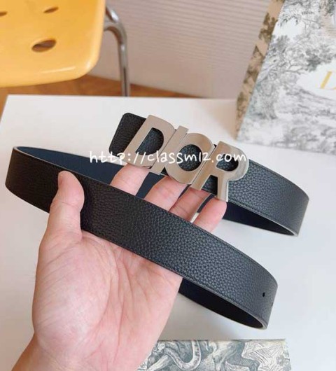 디올 25 한정판 양면 3.5cm 소가죽 카프스킨 벨트 F1305