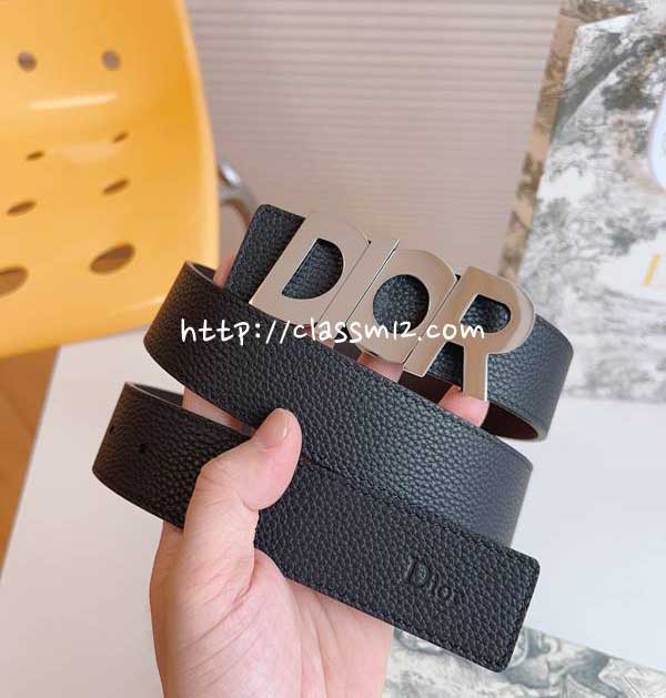 디올 25 한정판 양면 3.5cm 소가죽 카프스킨 벨트 F1306