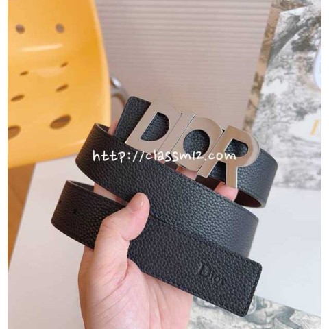 디올 25 한정판 양면 3.5cm 소가죽 카프스킨 벨트 F1306