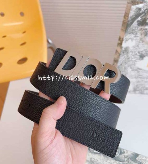 디올 25 한정판 양면 3.5cm 소가죽 카프스킨 벨트 F1306