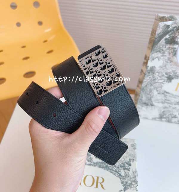 디올 25 한정판 양면 3.5cm 소가죽 카프스킨 벨트 F1307
