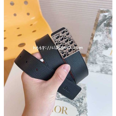 디올 25 한정판 양면 3.5cm 소가죽 카프스킨 벨트 F1307