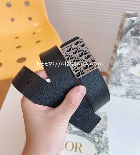 디올 25 한정판 양면 3.5cm 소가죽 카프스킨 벨트 F1307