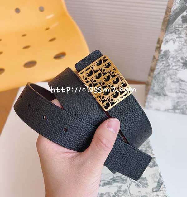 디올 25 한정판 양면 3.5cm 소가죽 카프스킨 벨트 F1308