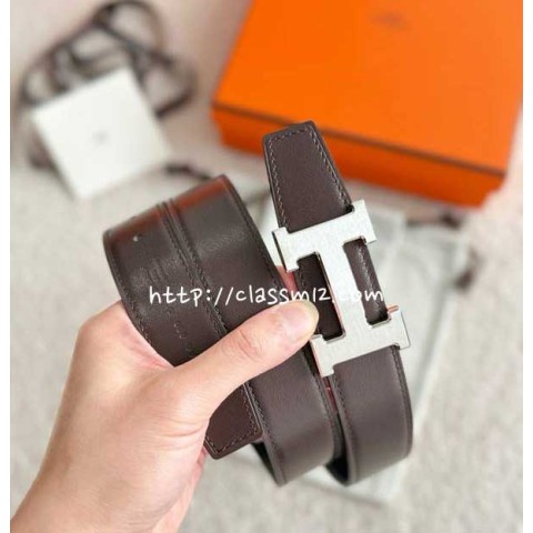 에르메스 25 한정판 양면 3.2cm swift 벨트 F1318